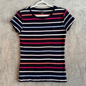 Tommy Hilfiger Striped Favorite Tee Women's M Crew Neck Preppy Nautical Y2K